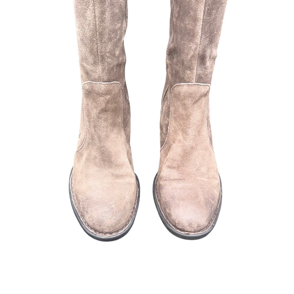 Born Suede Tall Knee High Boots Brown Side Zip Plaid Lined Women’s 9M - Picture 3 of 16